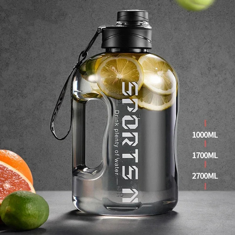 1.7L / 2.7L Sports Water Bottle – Large Capacity Portable Gym & Cycling Bottle for Fitness & Outdoor Use
