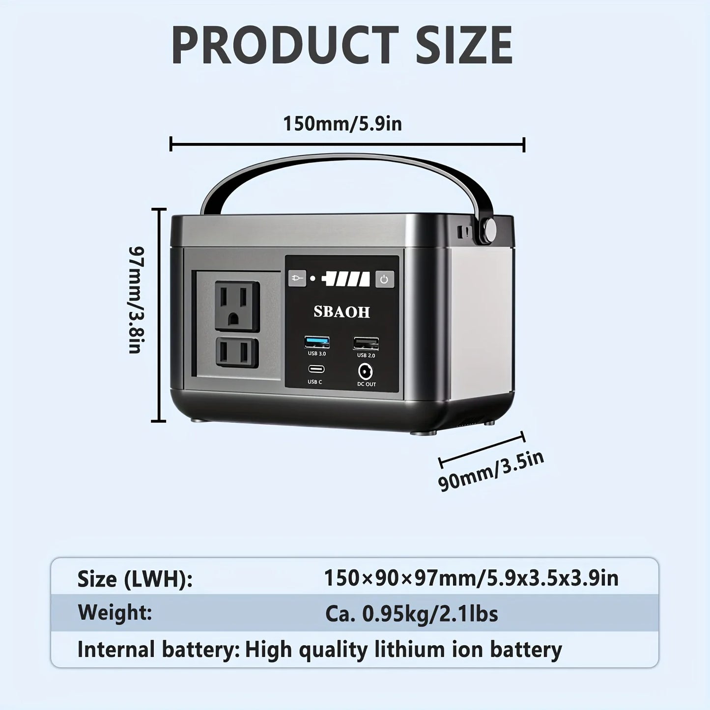 Portable Power Station P86 – 88.8Wh LiFePO4 Battery with 120W AC Output (150W Peak) Solar Generator for Camping & Travel