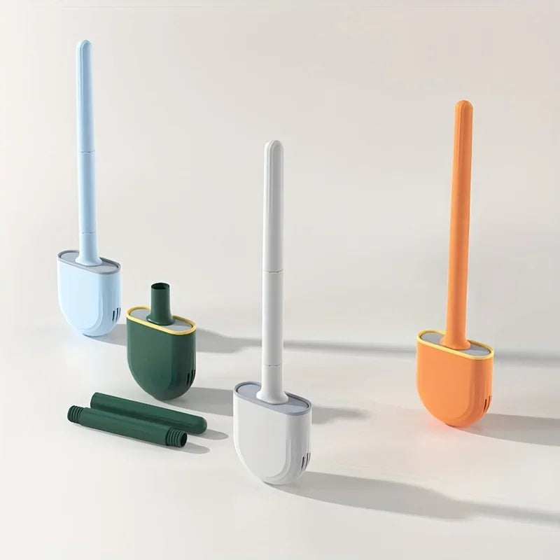 Clean Smarter: Flexible Silicone Toilet Brush with Quick-Dry Hanging Holder