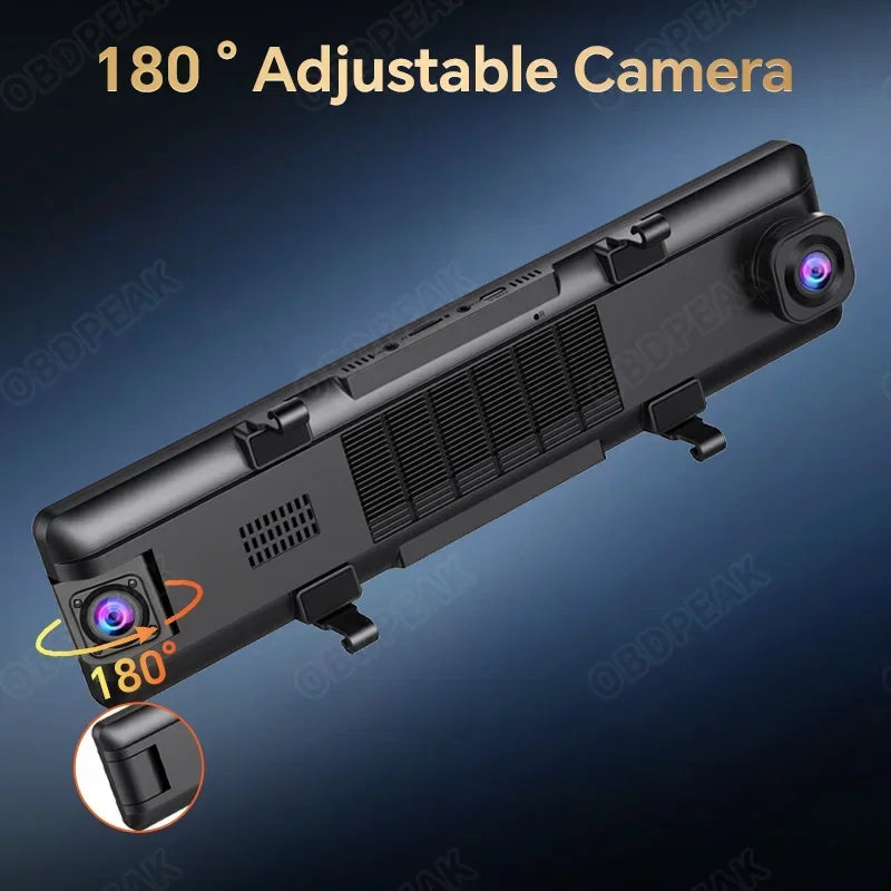 3-Channel 4K Car Dash Cam – UHD DVR with Triple Lens, GPS, 5G WiFi App, Night Vision & In-Car Monitoring