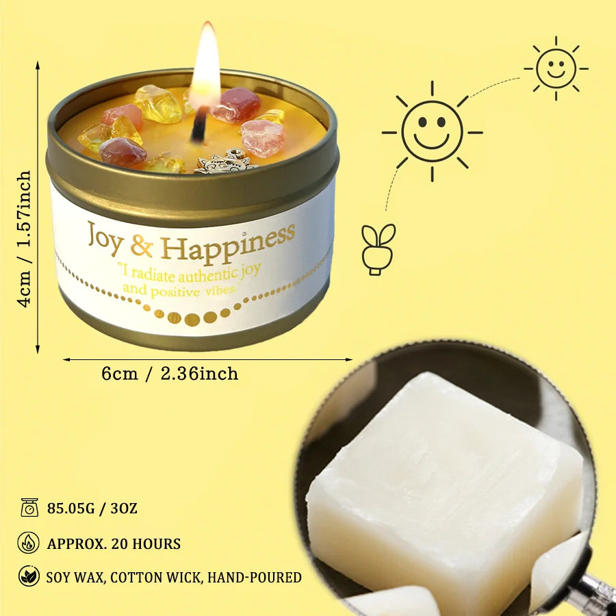 đŻď¸ Crystal Ritual Candle â Joy & Happiness | 3oz