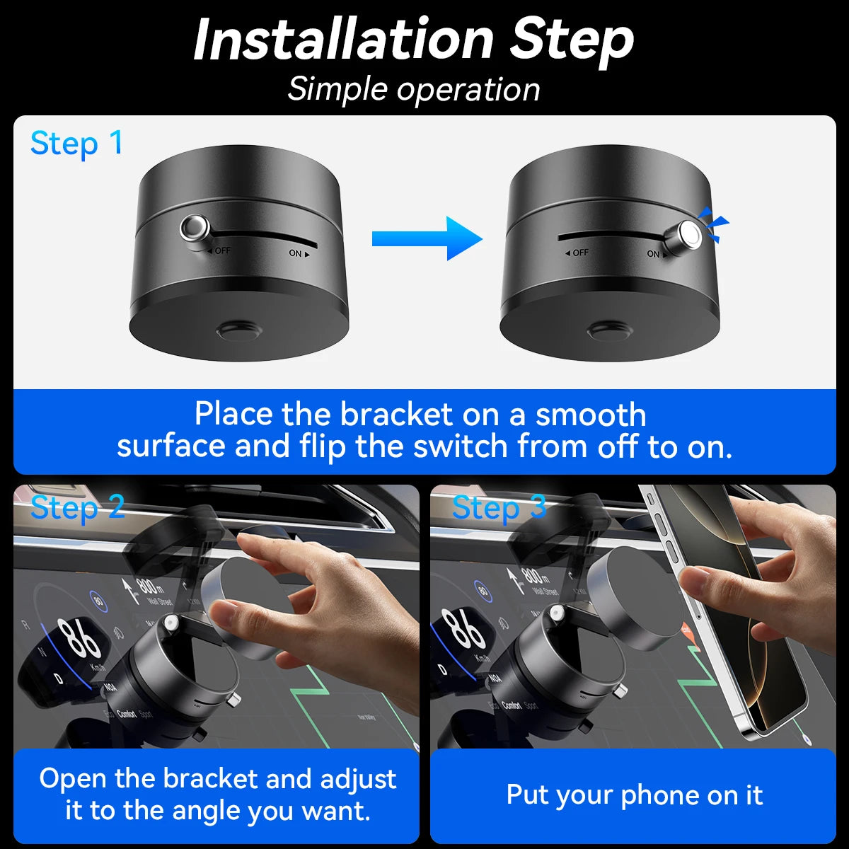 Mini 360° Magnetic Double-Sided Suction Phone Holder – Foldable Lazy Mount for iPhone & Android