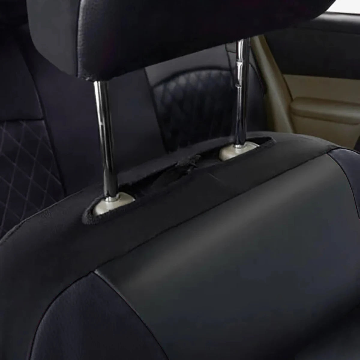 All-Season Quilted PU Leather Car Seat Covers – Full Coverage Waterproof Seat Protectors for Sedans, SUVs, and Trucks