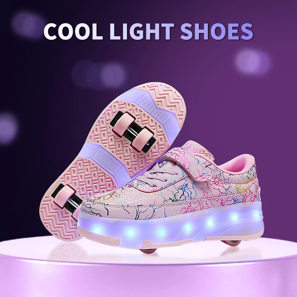 πΌ 4-Wheel Dual-Use Roller Skates Sneakers β Detachable Wheels | Speed Skates for Boys & Girls | Stylish Sports Shoes with Hidden Wheels