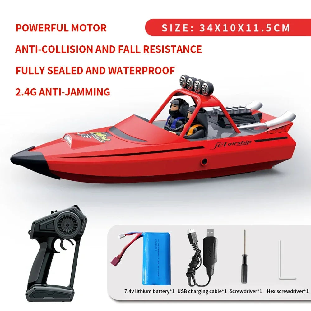 High-Speed RC Jet Boat with Turbojet Pump – TY725 Remote Control Boat with Low Battery Alert – Fast Racing Toy for Kids & Adults