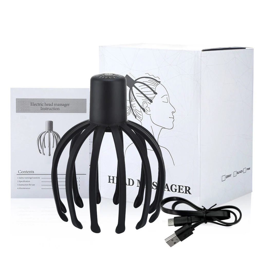 US Stock Electric Octopus Claw Scalp Massager Stress Relief Therapeutic Head Scratcher Relief Hair Stimulation Head Massager