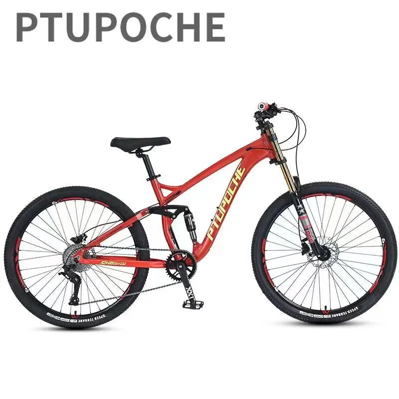26/27.5-Inch Full Suspension Mountain Bike – 11-Speed Soft Tail with Hydraulic Brakes for Adults