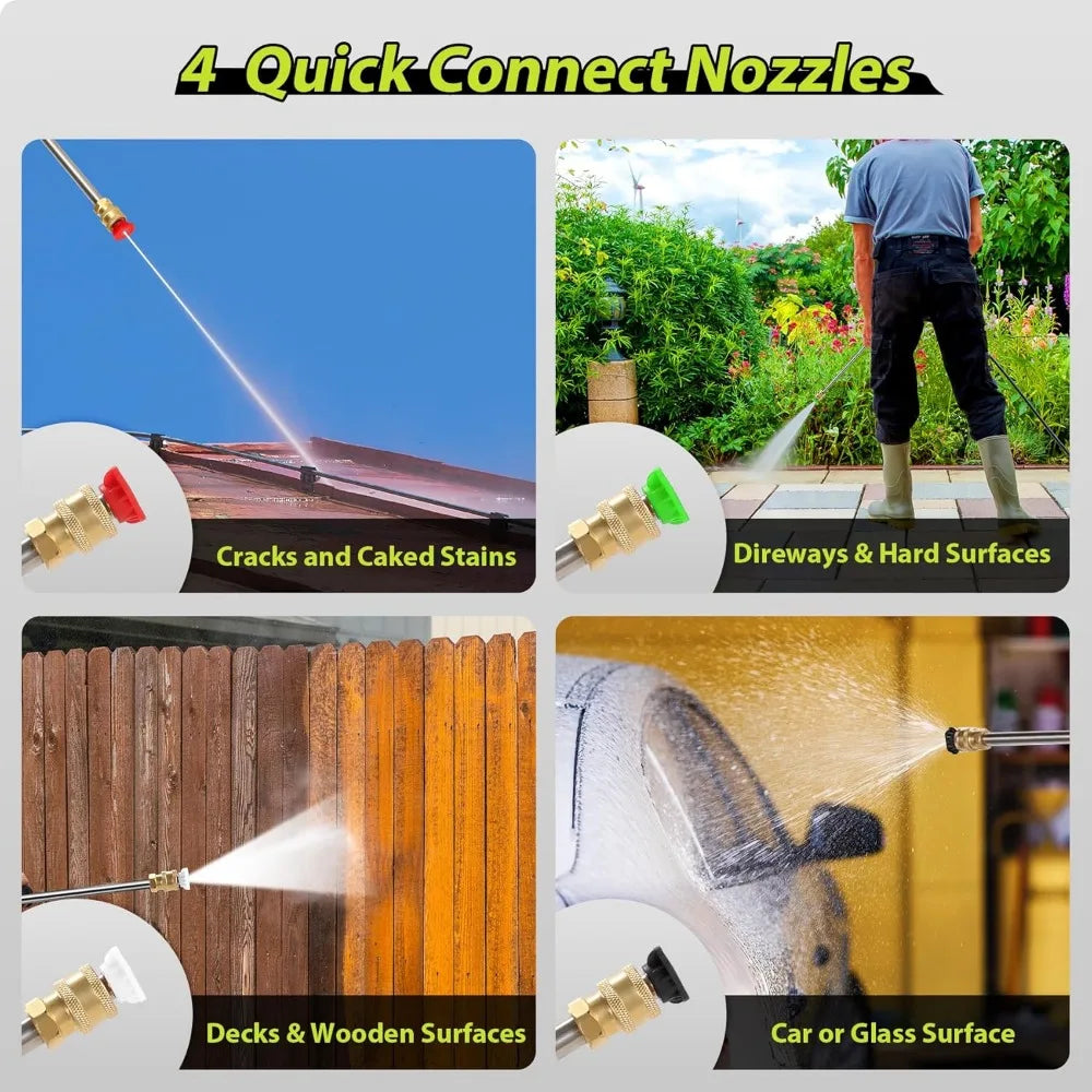 4200 PSI Gas Pressure Washer – 4.0 GPM 209CC Commercial Power Washer with 25ft Hose & 4 Quick-Connect Nozzles