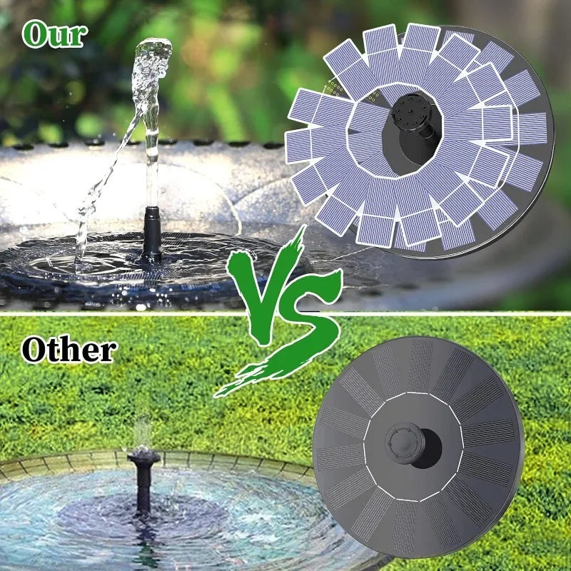 Solar Fountain Pump Kit – 1W/1.5W/2.5W Outdoor Solar Water Fountain with 6 Nozzles for Garden, Pond & Bird Bath Decor