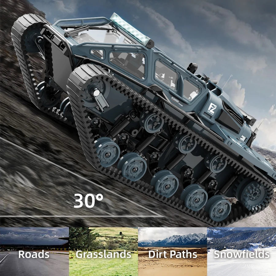 LED RC Tank Toy with Full-Scale Drift & Off-Road Control – Realistic Remote Vehicle for Kids