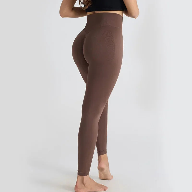 2025 Women’s High-Waist Shark Seamless Yoga Pants – Breathable, Comfortable, and Body-Hugging Workout Leggings