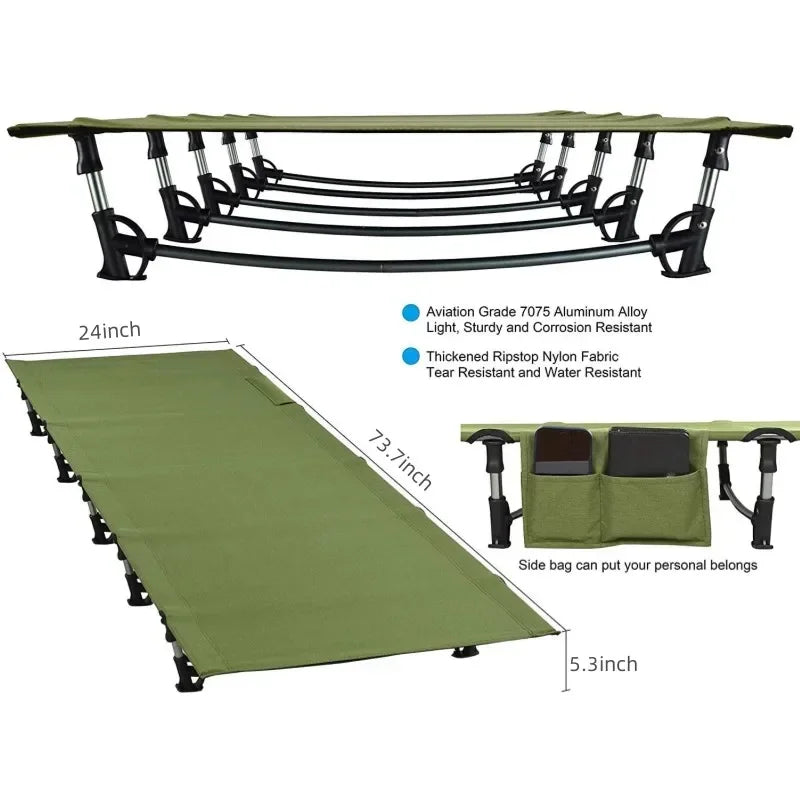Ultralight Folding Camping Cot – Portable 328 cm Folding Tent Cot Bed for Backpacking & Basecamp