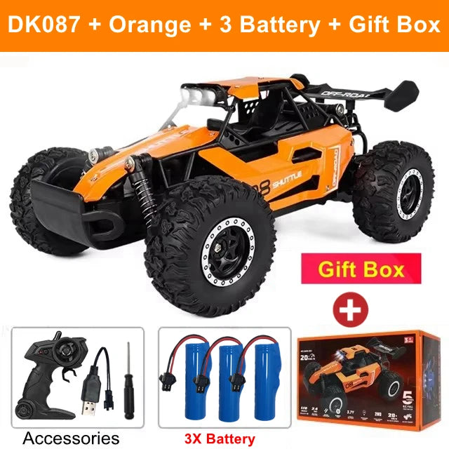 1:16 Remote Control Drift Racing Car – 2.4G Off-Road High-Speed Alloy RC Truck with LED Lights, Climbing Vehicle Toy for Kids