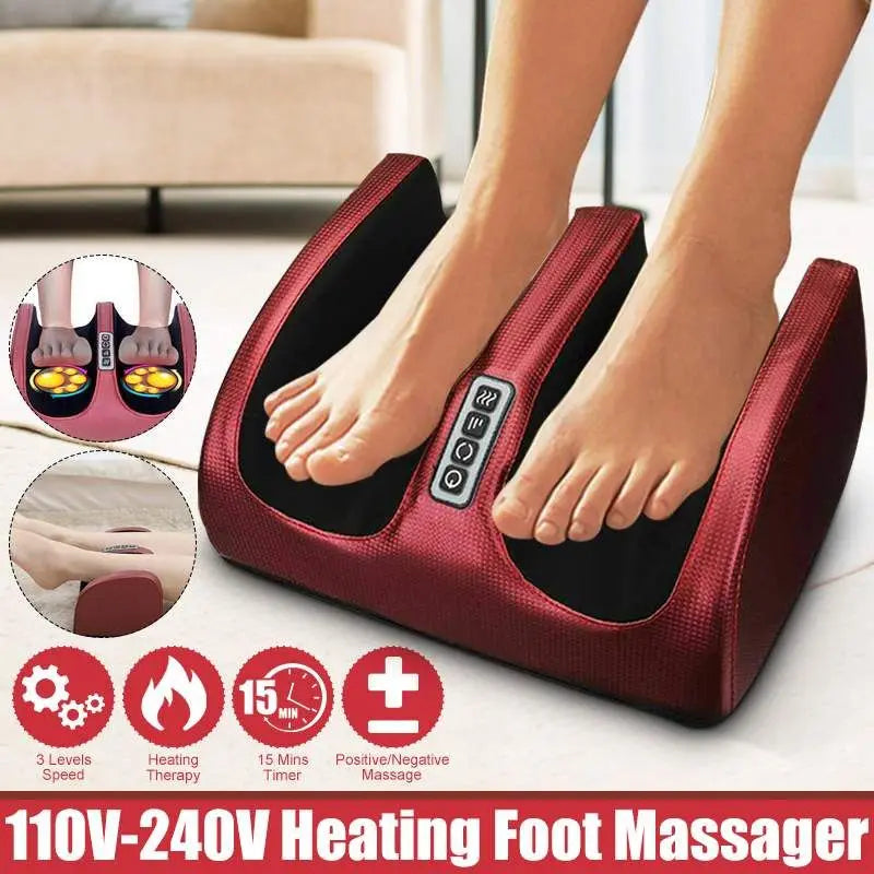 Electric Shiatsu Foot Massager with Heat – Kneading Rollers & Compression Therapy for Pain Relief & Relaxation