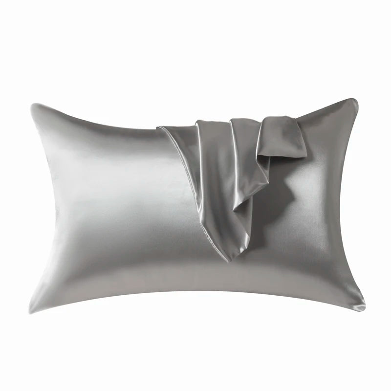 3-Piece Satin Fitted Sheet Set – Luxury Solid Color Bed Cover with Pillowcases & 4-Corner Elastic Fit