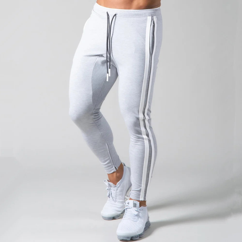 Men’s Skinny Jogger Sweatpants – Cotton Fitness Track Pants for Running & Training