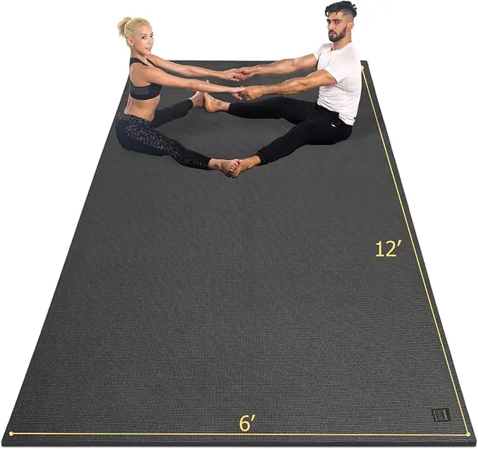 GXMMAT Large Yoga Mat 12'x6'/10'x6'/6'x8'(7mm), Extra Thick Workout Mats for Home Gym Flooring