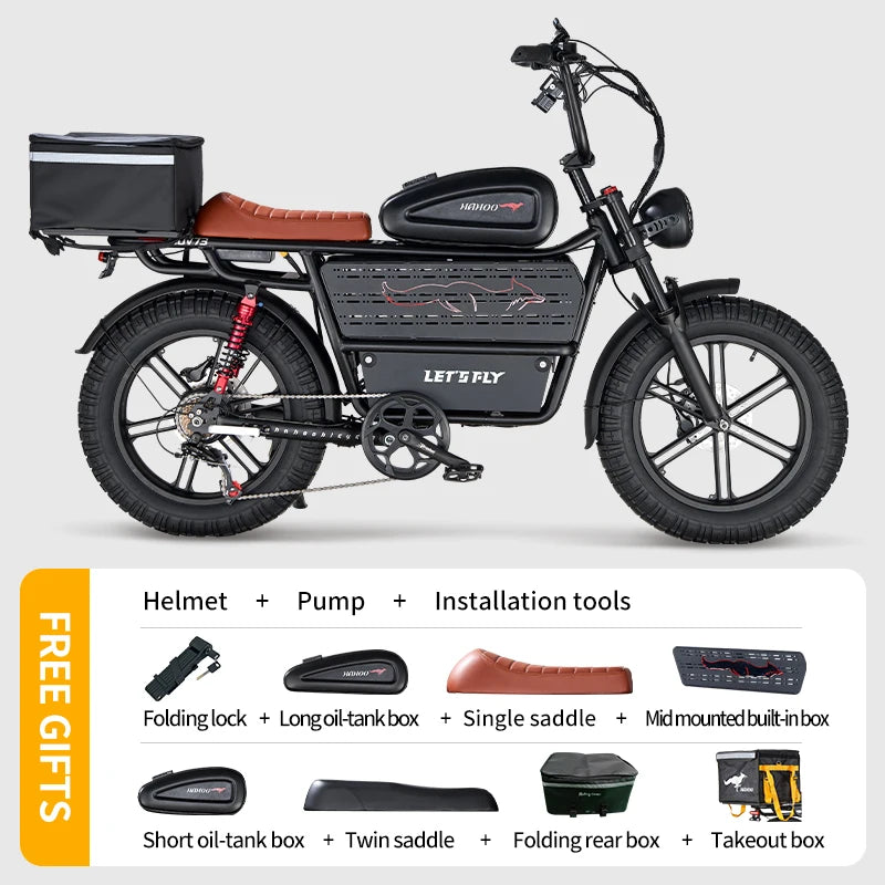 20″ Adult Electric Mountain Bike – 2000W Brushless Motor, 48V 60Ah Battery, Dual-Suspension Off‑Road Ebike