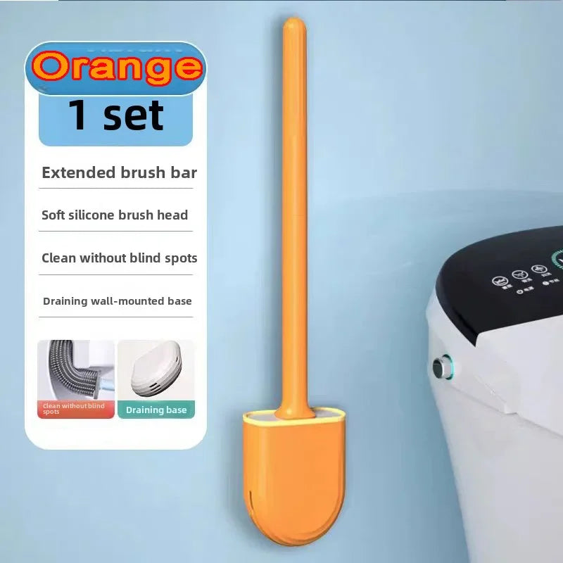 Clean Smarter: Flexible Silicone Toilet Brush with Quick-Dry Hanging Holder