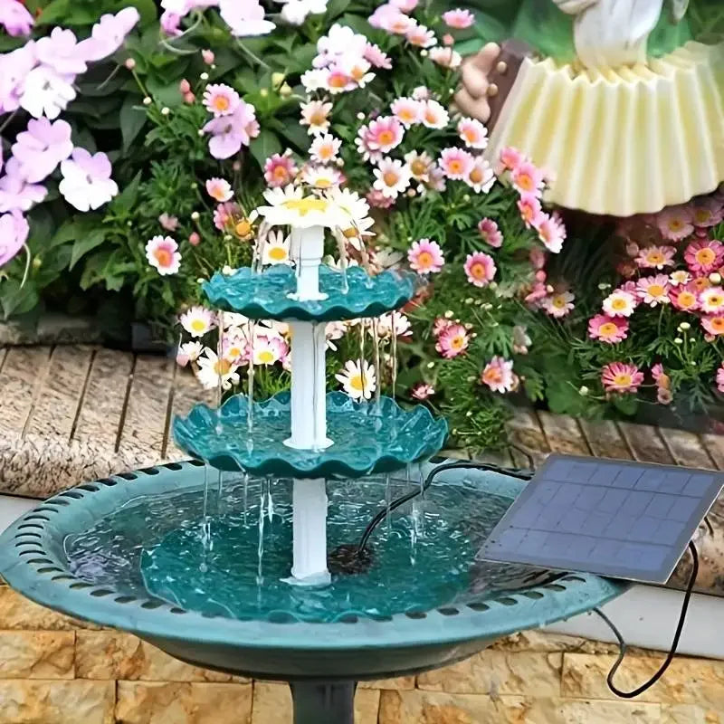 Solar Bird Bath Fountain – Detachable DIY Water Feature for Garden Decoration & Outdoor Bird Feeding