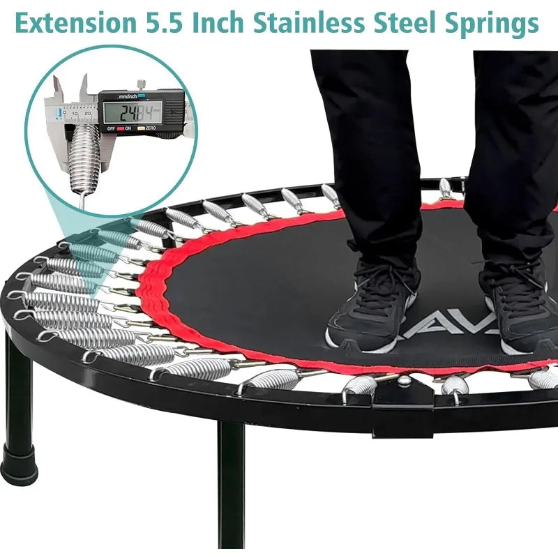 πββοΈ RAVS Mini Trampoline for Kids & Adults β 40"/48" Foldable Fitness Rebounder with Adjustable Handle