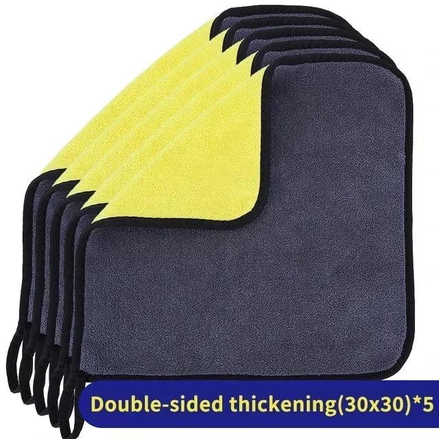 🧽 5Pcs Premium Microfiber Car Wash Towels
30x30cm / 60x30cm | Ultra-Soft | Scratch-Free | High-Absorbency