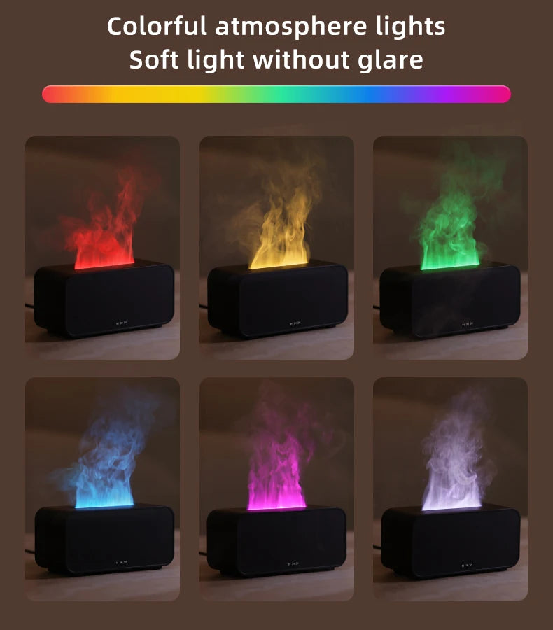 Mini Flame Aromatherapy Diffuser – LED Light Humidifier with Timer, Cool Mist & Scent Therapy for Home or Office