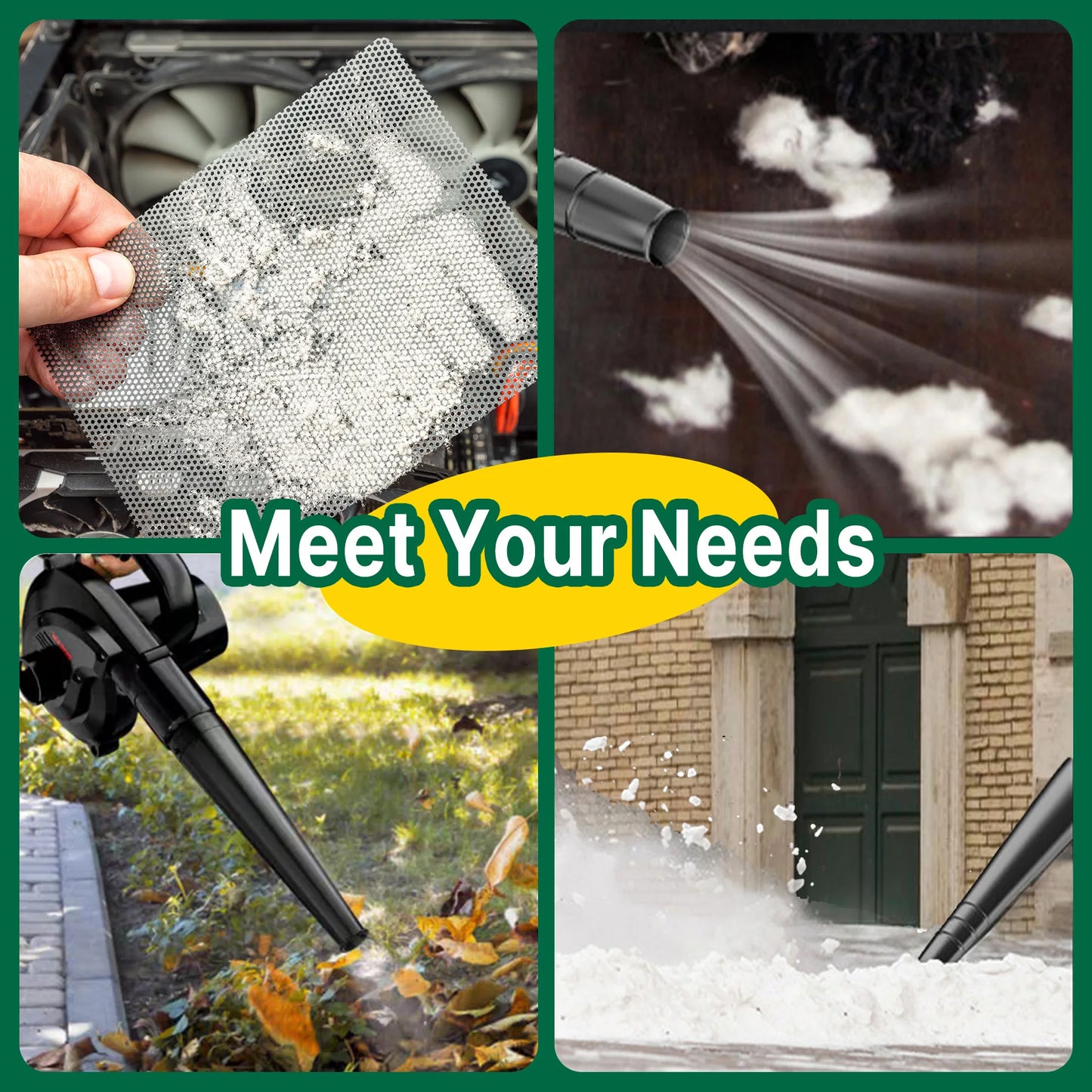 2-in-1 Cordless Air Blower & Vacuum – Leaf, Dust & Pet Hair Cleaner Compatible with Makita 18V Battery