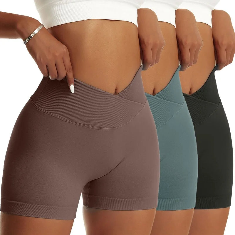 3-Pack Women’s High-Waist Scrunch Butt Yoga Shorts – Peach-Lift Design, Breathable & Stretchy Biker Workout Set
