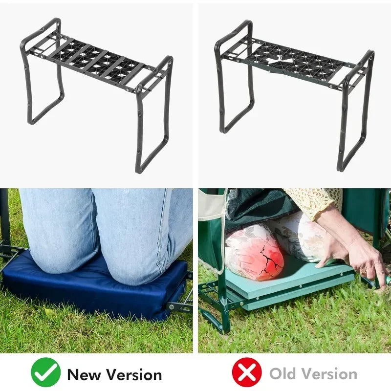 Heavy-Duty Garden Kneeler & Seat – Patented Foldable Bench with Extra-Thick Detachable Kneeling Pad