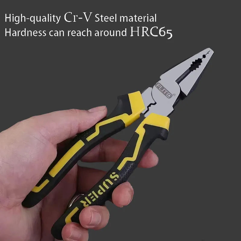 6–8 Inch Cr-V Steel Pliers – Industrial Grade Wire Cutter & Diagonal Nose Hand Tool for Electricians