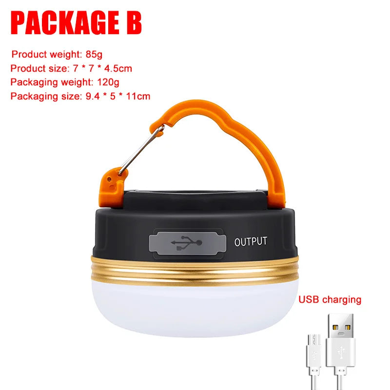 Rechargeable Waterproof Tent Fan with LED Lamp – Portable Camping Lantern & Cooling Fan Combo