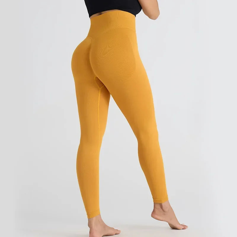 2025 Women’s High-Waist Shark Seamless Yoga Pants – Breathable, Comfortable, and Body-Hugging Workout Leggings