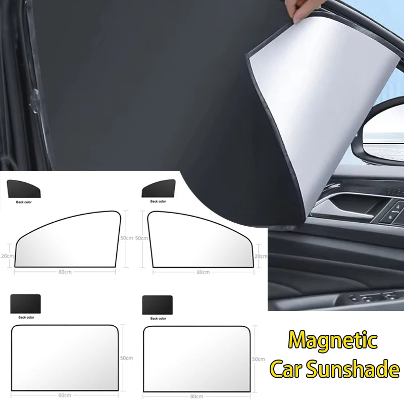 Magnetic Car Side Window Sun Shades – Double-Sided UV Protection Curtains for All Seasons