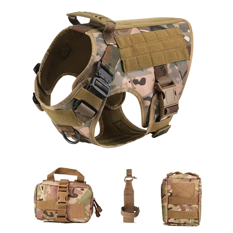 Tactical Dog Harness and Leash Set – Military Training Vest for German Shepherd, Golden Retriever & All Breeds