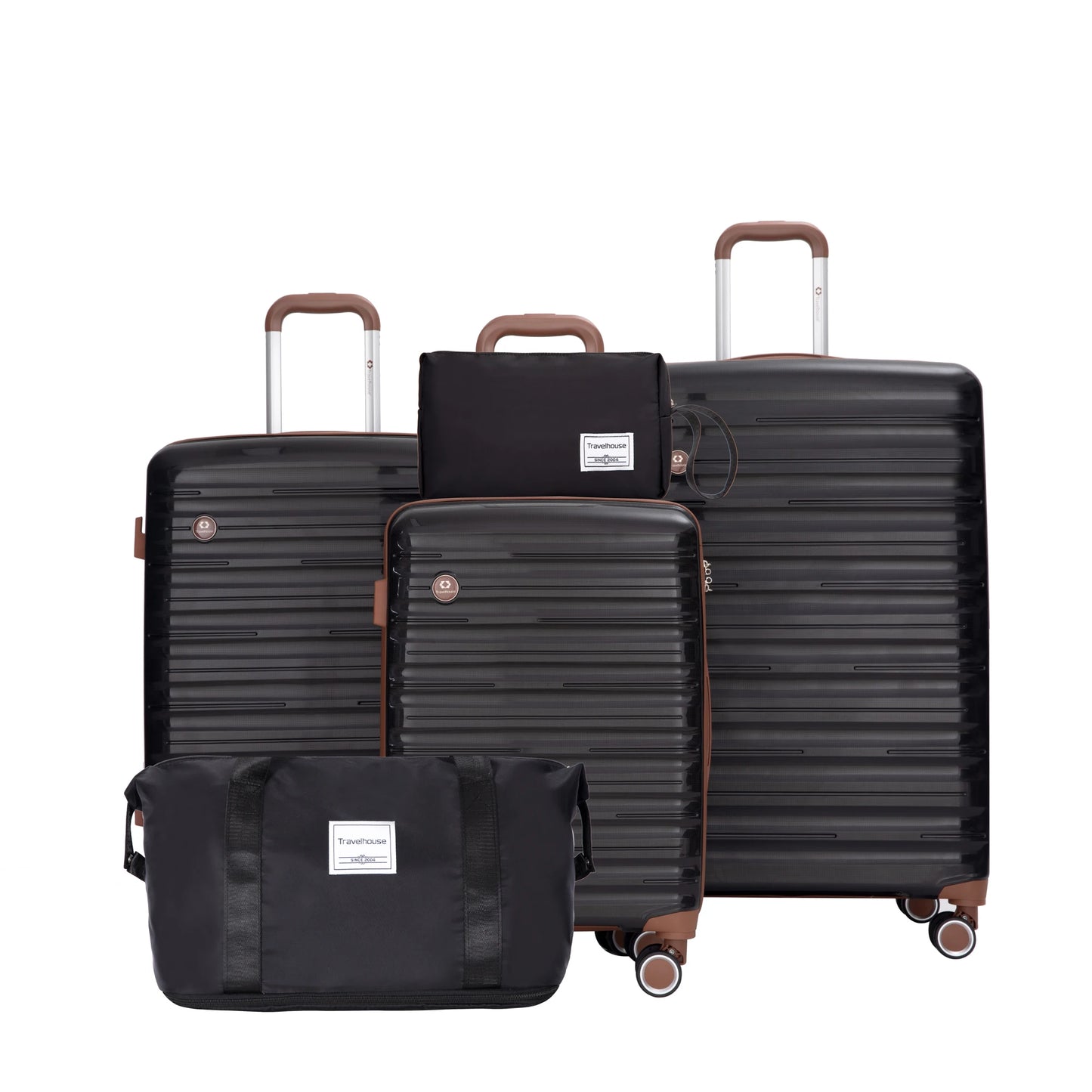 5-Piece Luggage Set – Hardcase Suitcases with TSA Lock, Double Spinner Wheels & Matching Travel Duffle Bag