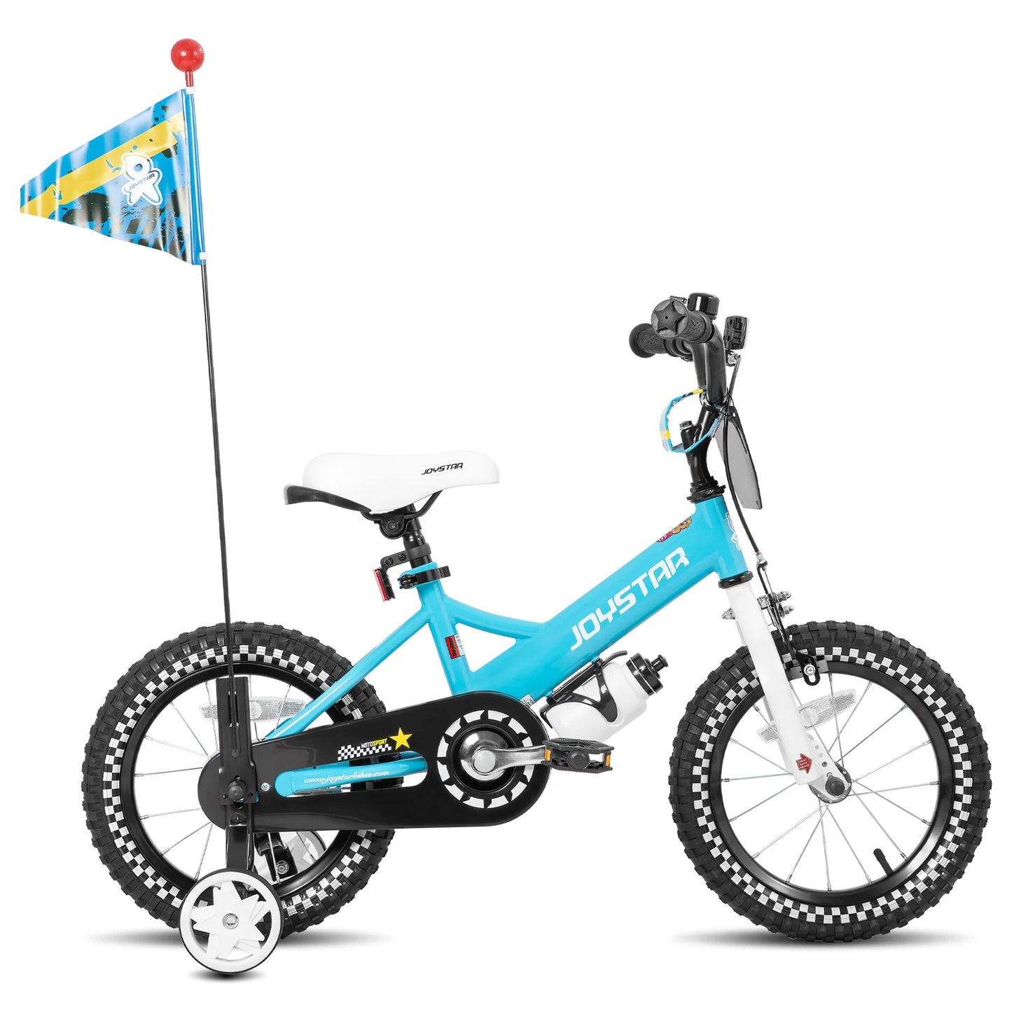 Kids Bike with Training Wheels – 12", 14", 16" Sizes for Ages 2–7, Fun Design with Doll Seat, Streamers or Flag & Name Plate
