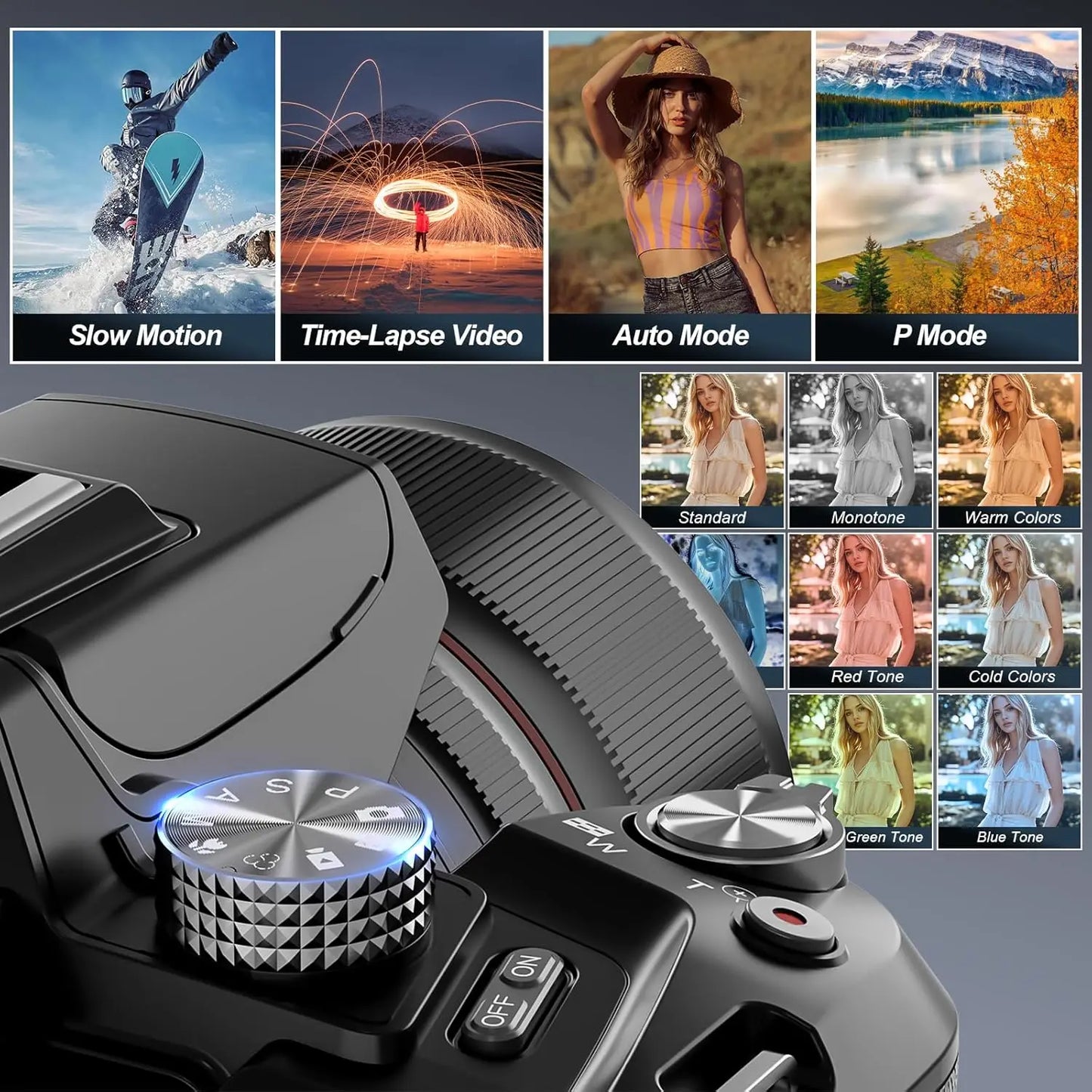5K Digital Camera with 16X Optical Zoom – WiFi Vlogging Camera with App Control & 180° Flip Screen