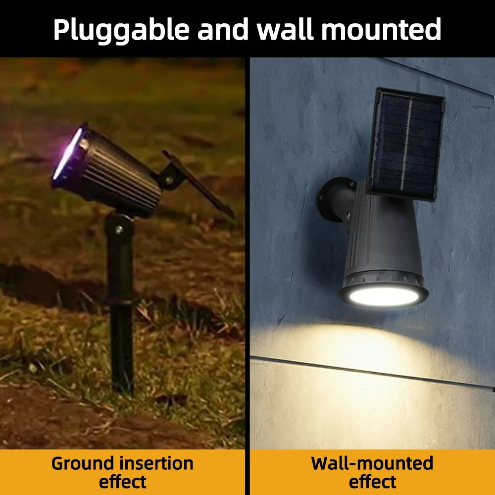 9-LED RGB Solar Spotlights – Waterproof Outdoor Landscape Lights with Adjustable Brightness for Garden, Yard & Trees