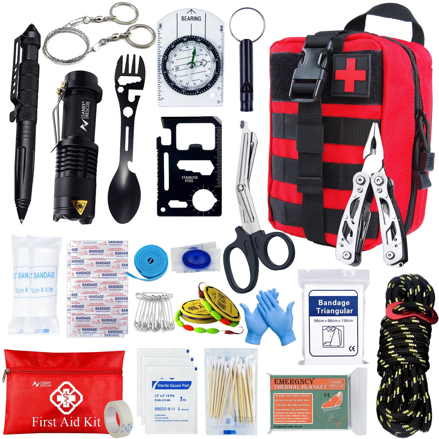 Tactical First Aid Kit – Compact EDC Survival Medical Bag for Car, Camping & Emergency Use