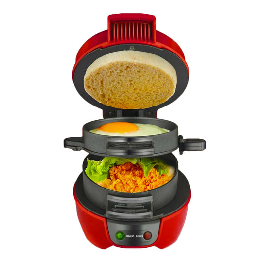 Portable Breakfast Sandwich & Omelette Maker – Non-Stick Toaster with Egg Cooker Ring for Burgers, Pancakes & More