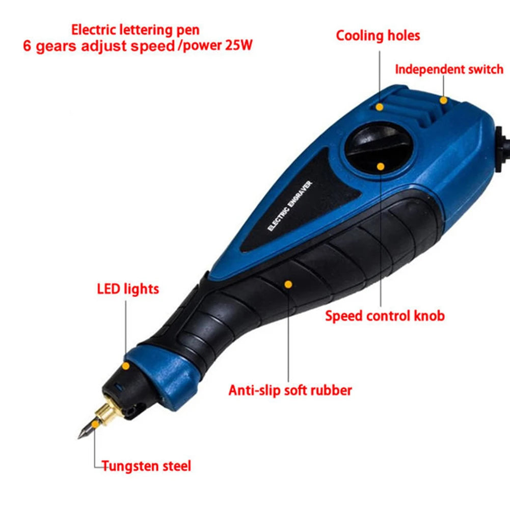25W Electric Engraving Pen – Precision Etching Tool for Wood, Metal, Glass, Plastic & More