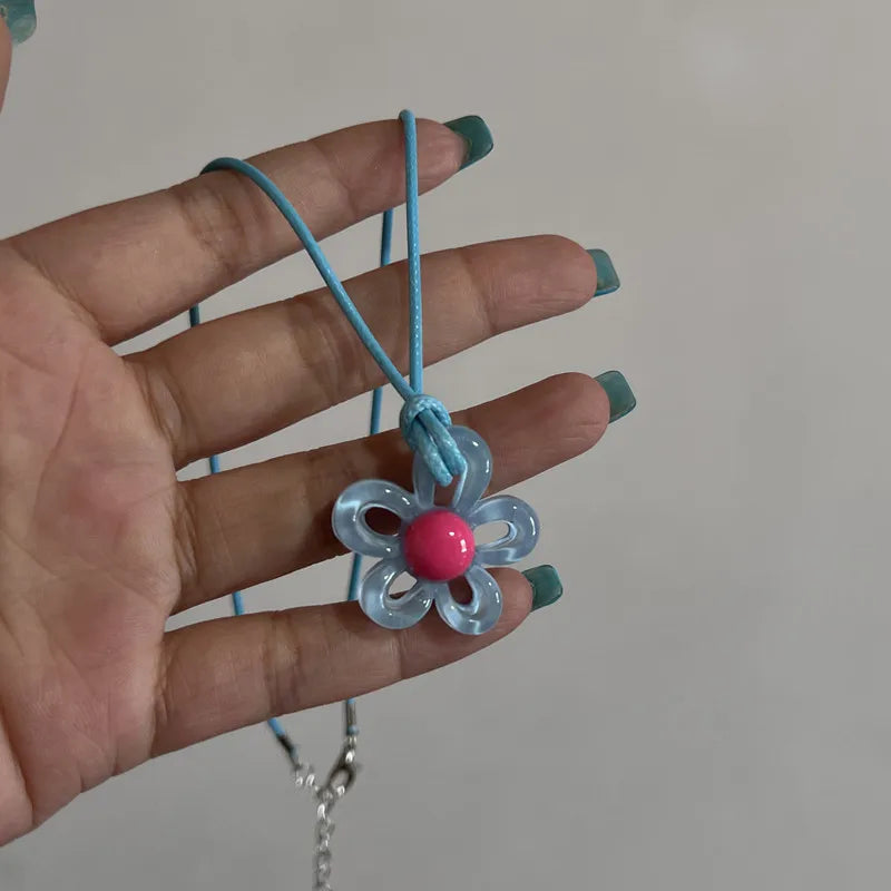 Boho Y2K Star & Heart Tassel Choker – Colorful Kpop-Inspired Pendant Necklace for Women