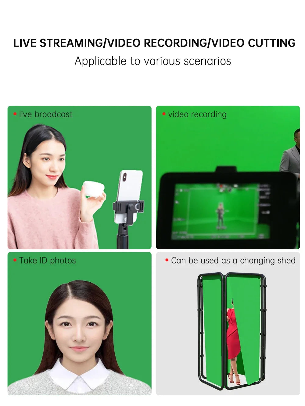 šø SH 2.4x4M Photography Background Stand with Green Screen ā Studio-Grade Backdrop Support Kit