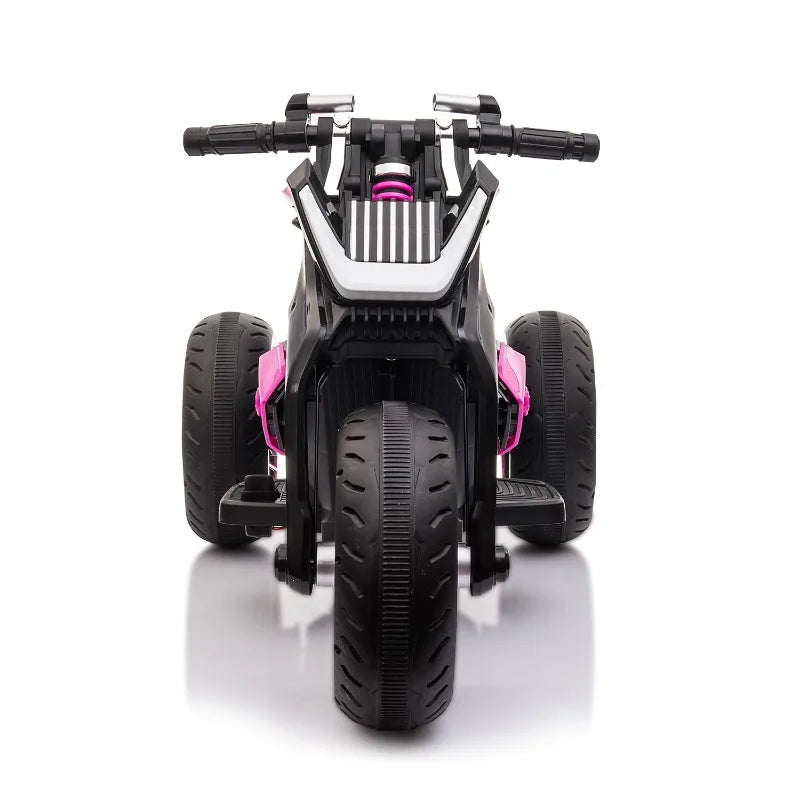 12V Three-Wheel Ride-On Motorcycle for Kids (Rosy Pink) Electric Motorbike with Horns, LED Lights – Perfect Gift for Ages 3–8