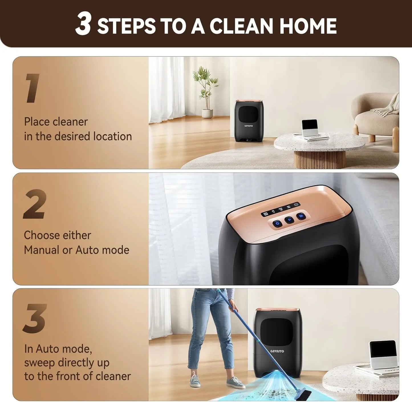 Touchless Automatic Vacuum Dustpan – Hands-Free Sweeper for Hair, Dirt & Kitchen Messes