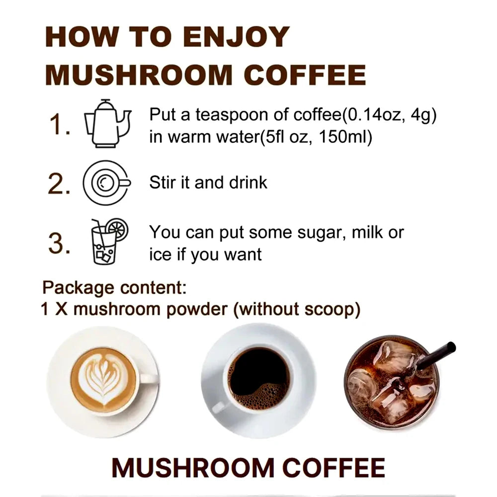 6‑in‑1 Organic Mushroom Powder – Brain Health, Focus, Energy & Gut Support
