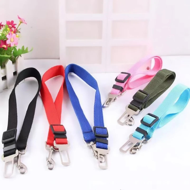 Adjustable Pet Car Seat Belt – Secure Harness Clip for Dogs & Cats During Travel