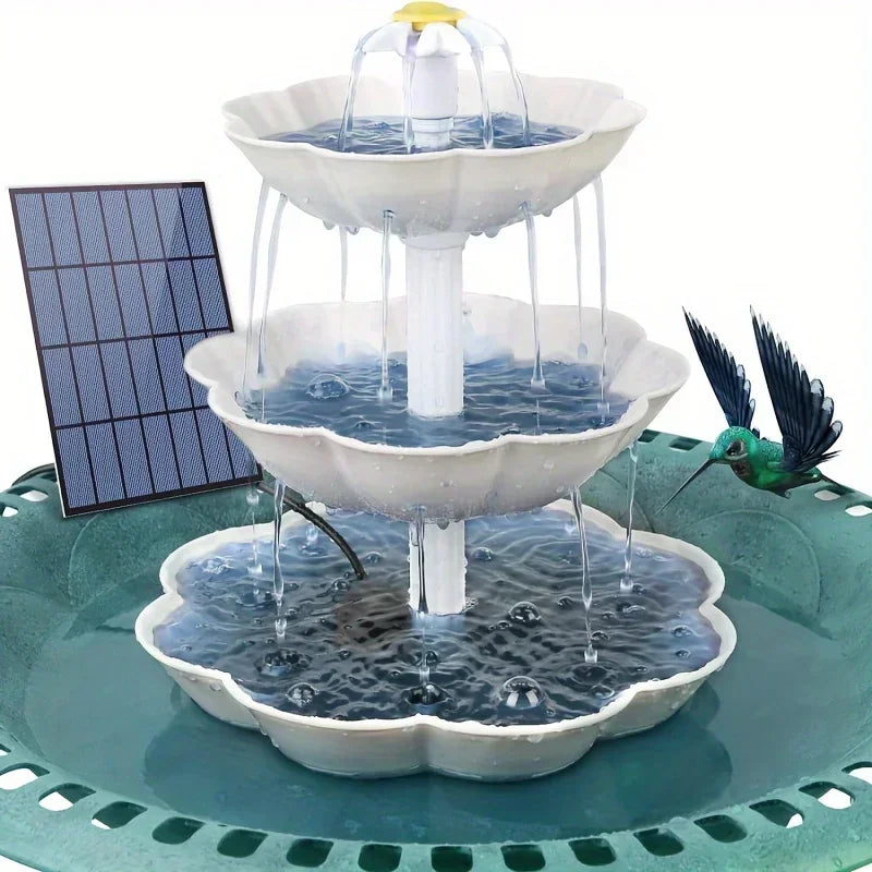 Solar Bird Bath Fountain – Detachable DIY Water Feature for Garden Decoration & Outdoor Bird Feeding