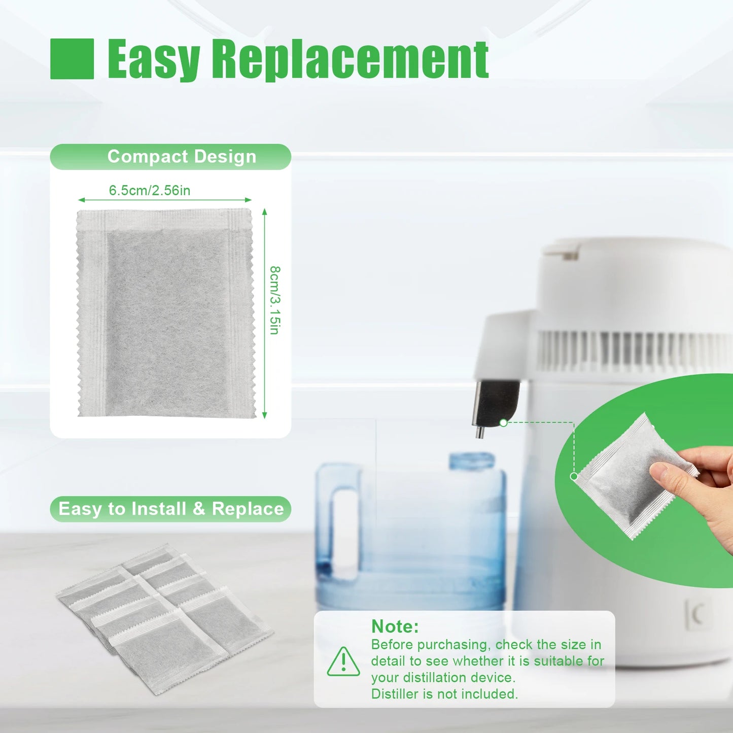 20 Activated Carbon Filter Packs – Perfect for Water Distillers & Compound Removal